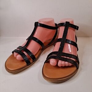 Bella Vita Sandals Ira-Italy Croco Print Strappy Open Toe Flat Size 8-1/2M